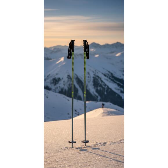 Brand New 2026 Black Crows Meta Ski Poles | 135cm (53") | Grey/Yellow Christmas - Picture 5 of 5